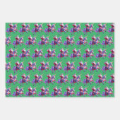 サンタに乗るユニコーン ラッピングペーパーシート (正面2)