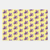 サンタに乗るユニコーン ラッピングペーパーシート (正面)