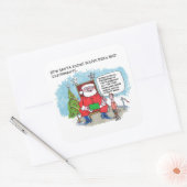 サンタに大きな四角のステッカーを伝える スクエアシール (封筒)