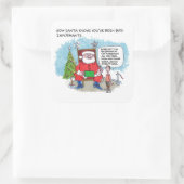 サンタに大きな四角のステッカーを伝える スクエアシール (バッグ)