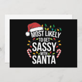 サンタに最も似合う生意気なクリスマス Xmas シーズンカード (正面/裏面)