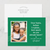 サンタに質問 編集可能カラー ホリデー カード ポストカード (正面/裏面)