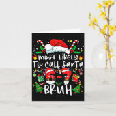 サンタに電話する可能性が最も高い 67 Bruh Six Seven クリスマス カード (黄色い花)