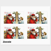 サンタに電話 長方形シール (シート)