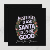 サンタに「良い子」の定義を尋ねる可能性が最も高い人 招待状 (正面/裏面)