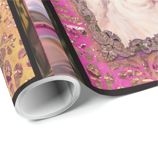 サンタのあごひげのクリスマスを引っ張ビクトリアンる ラッピングペーパー (ロールコーナー)