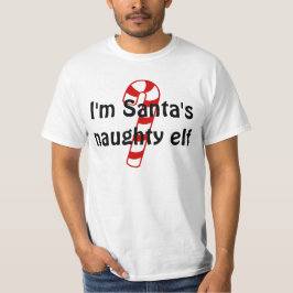 サンタのいけない小妖精や小人のクリスマスのTシャツ Tシャツ