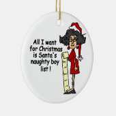 サンタのいけない男の子のリスト セラミックオーナメント (右)