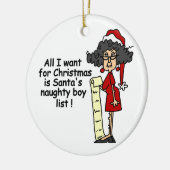 サンタのいけない男の子のリスト セラミックオーナメント (左)