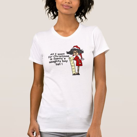 サンタのいけない男の子のリスト Tシャツ (正面)