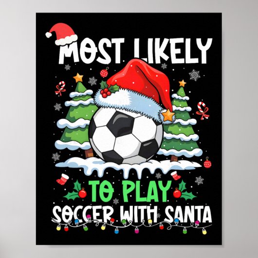 サンタのいるサッカー家族 クリスマス ポスター (正面)
