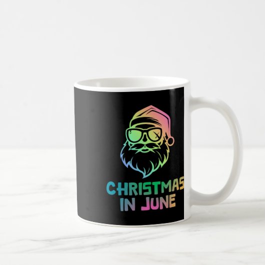 サンタのいる6月のクリスマス 楽しい夏の休日 コーヒーマグカップ (右)