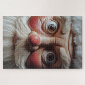 サンタのおどろいた表情のクローズアップ ジグソーパズル (横)