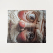 サンタのおどろいた表情のクローズアップ タペストリー (正面(横))