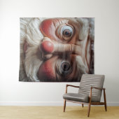 サンタのおどろいた表情のクローズアップ タペストリー (インサイチュ(横))