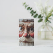 サンタのおどろいた表情のクローズアップ 名刺 (スタンド正面)