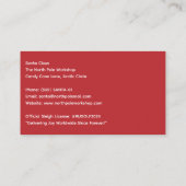 サンタのおどろいた表情のクローズアップ 名刺 (裏面)