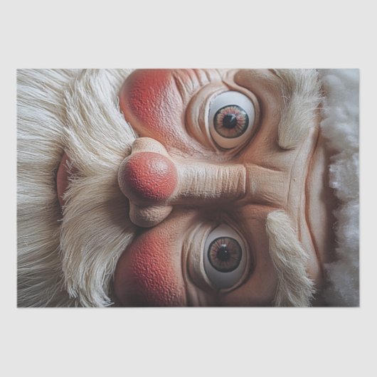 サンタのおどろいた表情のクローズアップ 薄葉紙 (正面)