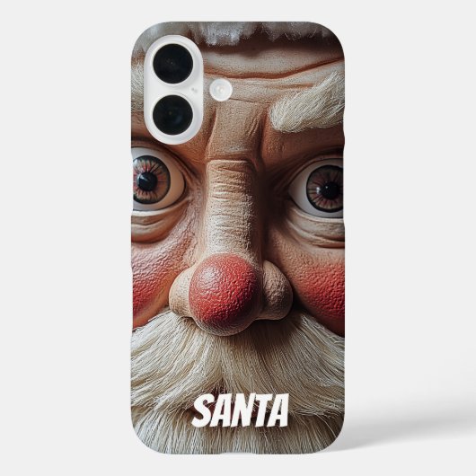 サンタのおどろいた表情のクローズアップ Case-Mate iPhoneケース (裏面)