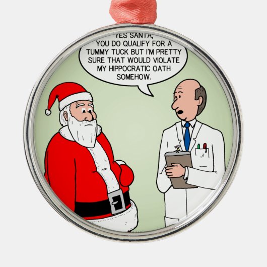 サンタのおなかのタック メタルオーナメント (正面)