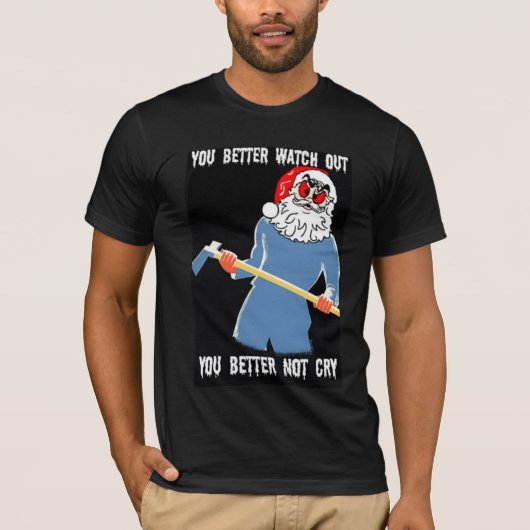 サンタのおもしろいで悪いTシャツ Tシャツ (正面)