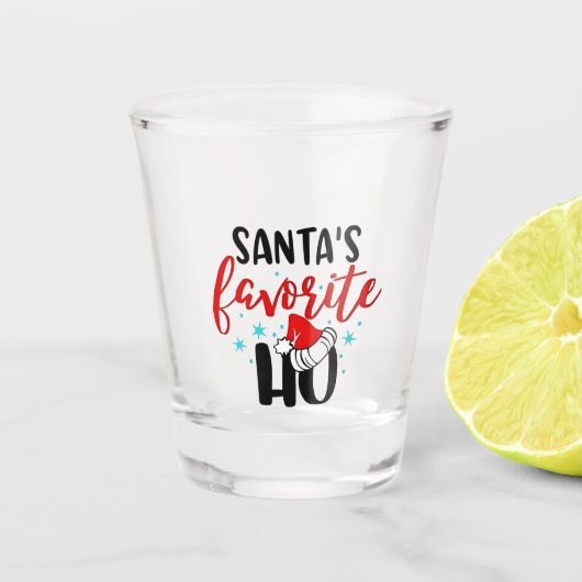 サンタのお気に入りで面白いクリスマス ショットグラス (正面)