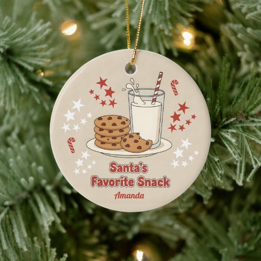 サンタのお気に入りのおやつ 楽しいクリスマス セラミックオーナメント (ツリー)