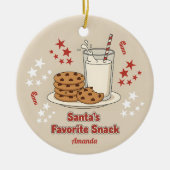 サンタのお気に入りのおやつ 楽しいクリスマス セラミックオーナメント (正面)