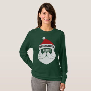 サンタのお気に入りのなナース-おもしろいなクリスマスの看護 Tシャツ