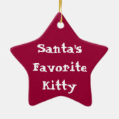 サンタのお気に入りのな子猫Orna セラミックオーナメント (裏面)