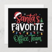 サンタのお気に入りのオフィスチームのクリスマス楽しい仕事 シーズンカード (正面/裏面)
