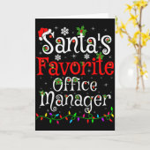 サンタのお気に入りのオフィスマネージャー クリスマス ファミリー ファン カード (黄色い花)