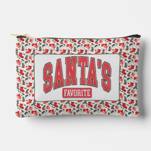 サンタのお気に入りのクリスマス アクセサリーポーチ (正面)