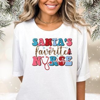 サンタのお気に入りのナースおもしろいクリスマス Tシャツ