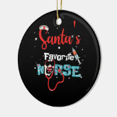 サンタのお気に入りのナースクリスマステソスコープ セラミックオーナメント (左)