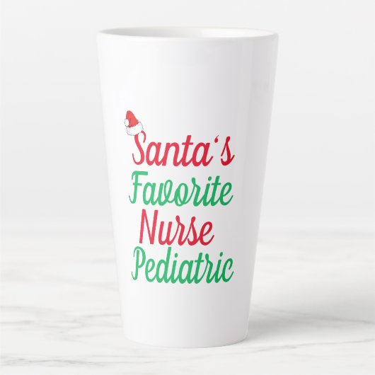 サンタのお気に入りのナースクリスマス感謝 カフェラテマグ (正面)