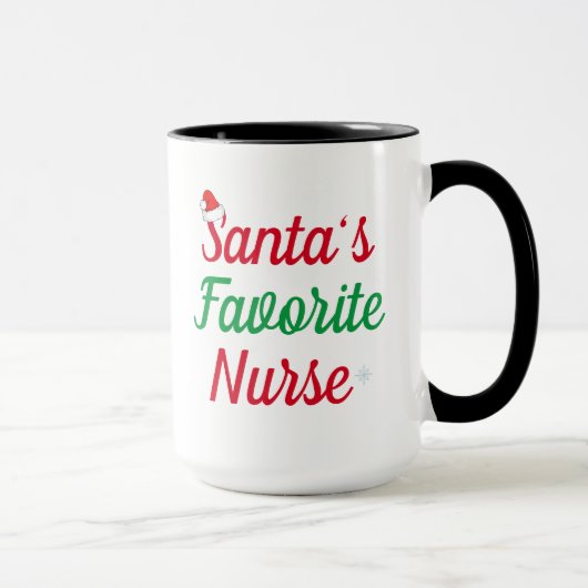 サンタのお気に入りのナースクリスマス感謝 マグカップ (右)