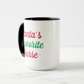 サンタのお気に入りのナースクリスマス感謝 マグカップ (正面左)