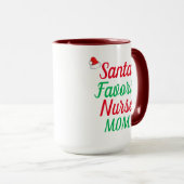サンタのお気に入りのナースクリスマス感謝 マグカップ (正面右)