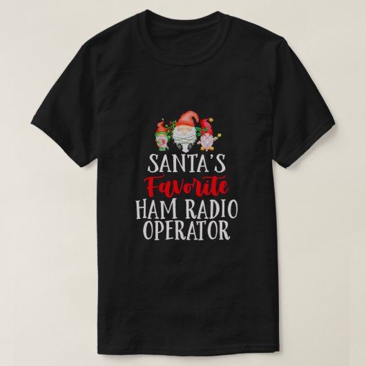 サンタのお気に入りのハム無線操縦士クリスマスグノーム Tシャツ (デザイン正面)