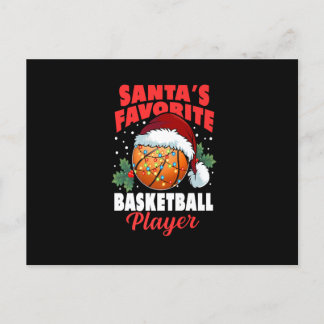 サンタのお気に入りのバスケットボール選手のクリスマスパジャマ シーズンポストカード