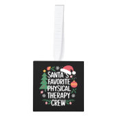 サンタのお気に入りのフィジカルセラピークルー・クリスマス キューブオーナメント (正面)