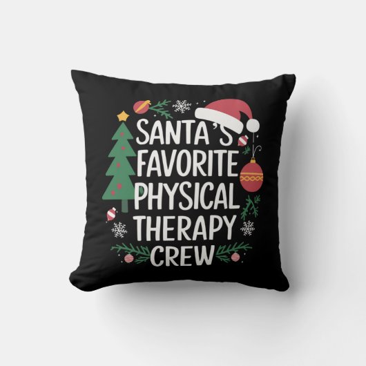サンタのお気に入りのフィジカルセラピークルー・クリスマス クッション (正面)