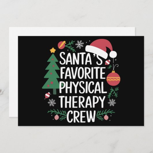 サンタのお気に入りのフィジカルセラピークルー・クリスマス シーズンカード (正面/裏面)