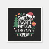サンタのお気に入りのフィジカルセラピークルー・クリスマス スタンダードカクテルナプキン (正面)
