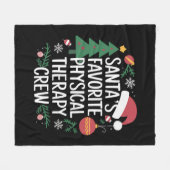 サンタのお気に入りのフィジカルセラピークルー・クリスマス フリースブランケット (正面(横))