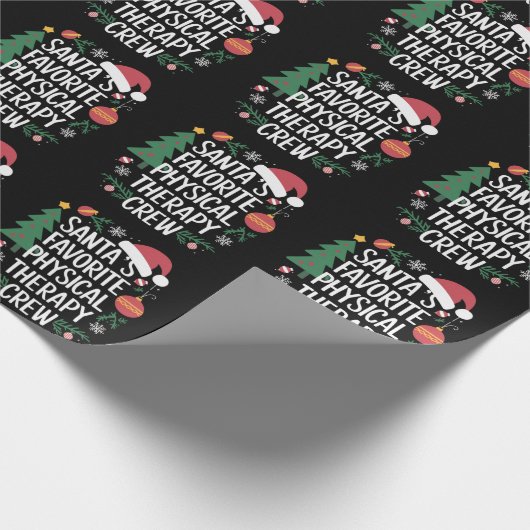 サンタのお気に入りのフィジカルセラピークルー・クリスマス ラッピングペーパー (角)