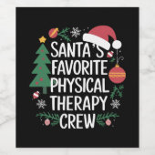 サンタのお気に入りのフィジカルセラピークルー・クリスマス ワインラベル (シングルラベル)