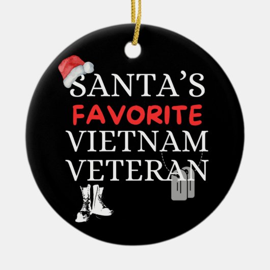 サンタのお気に入りのベトナム戦争の退役軍人 セラミックオーナメント (正面)