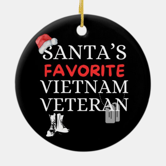 サンタのお気に入りのベトナム戦争の退役軍人 セラミックオーナメント (裏面)
